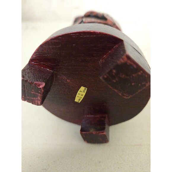 Vintage Chinese Red Resin God Of Longevity 7.25" Figurine - Picture 6 of 6